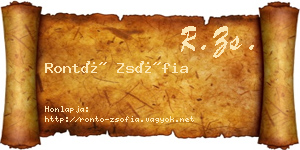 Rontó Zsófia névjegykártya