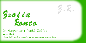zsofia ronto business card